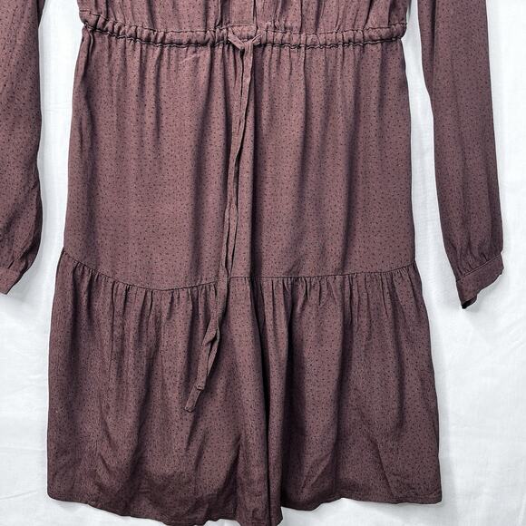 NWT GAP Brown Mini Tiered Dress Sz Small TALL Contemporary Drawstring Breathable - Picture 6 of 13